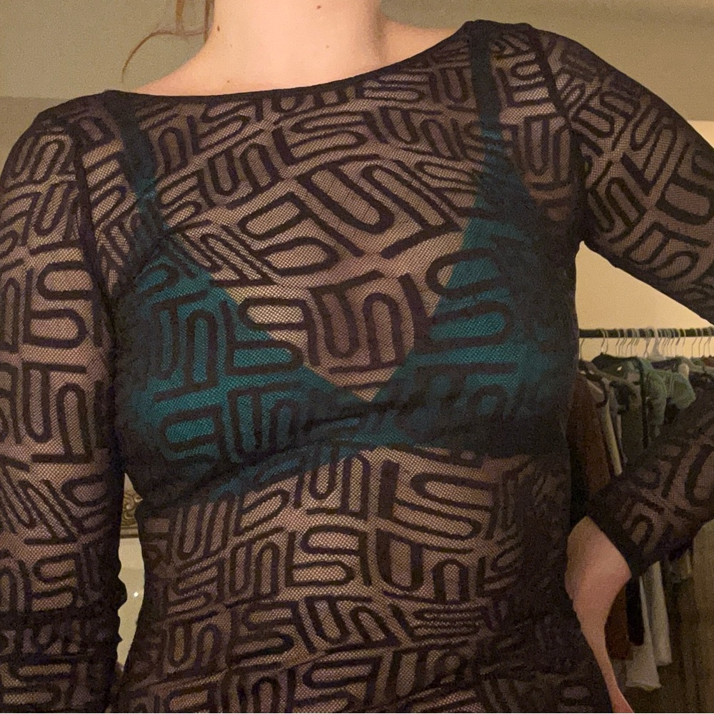 Black Asymmetrical Long Sleeve Bodysuit